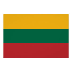 Patriotic poster with Flag of Lithuania