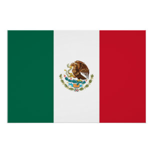 Patriotic poster with Flag of Mexico