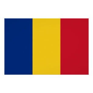 Patriotic poster with Flag of Romania