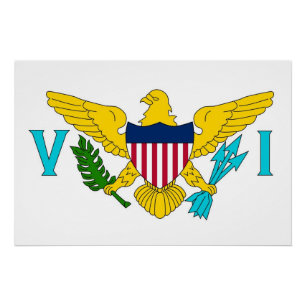 Patriotic poster with Flag of U.S. Virgin Islands