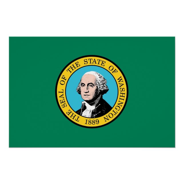 Patriotic poster with Flag of Washington State (Front)
