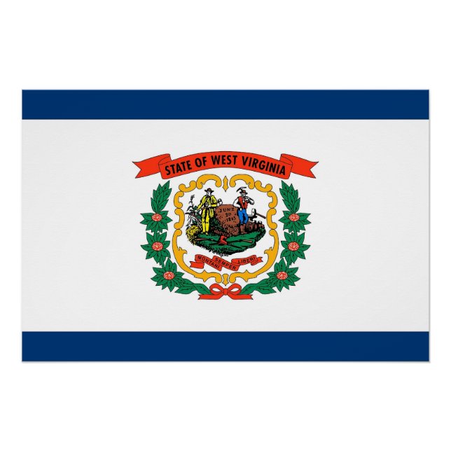 Patriotic poster with Flag of West Virginia (Front)