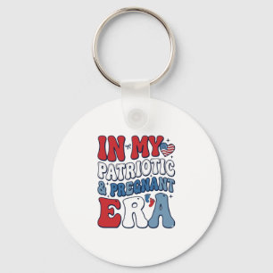 Patriotic Pregnant Era Vintage Pregnancy Shirt_1 Key Ring