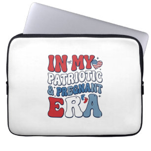 Patriotic Pregnant Era Vintage Pregnancy Shirt_1 Laptop Sleeve