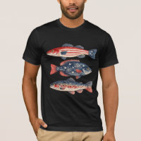 Patriotic Preppy Fish Americana Fishing Graphic