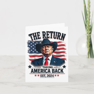 Patriotic President Donald Trump Cowboy Taking Ame Card