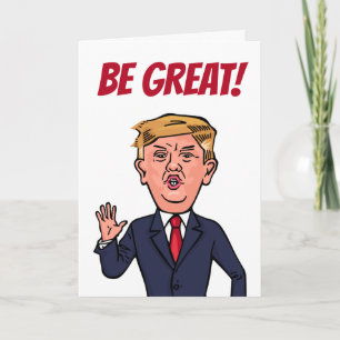 Patriotic President Donald Trump Funny Cartoon USA Card