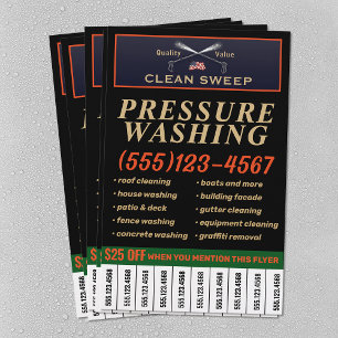 Patriotic Pressure Washer with Phone Numbers Flyer