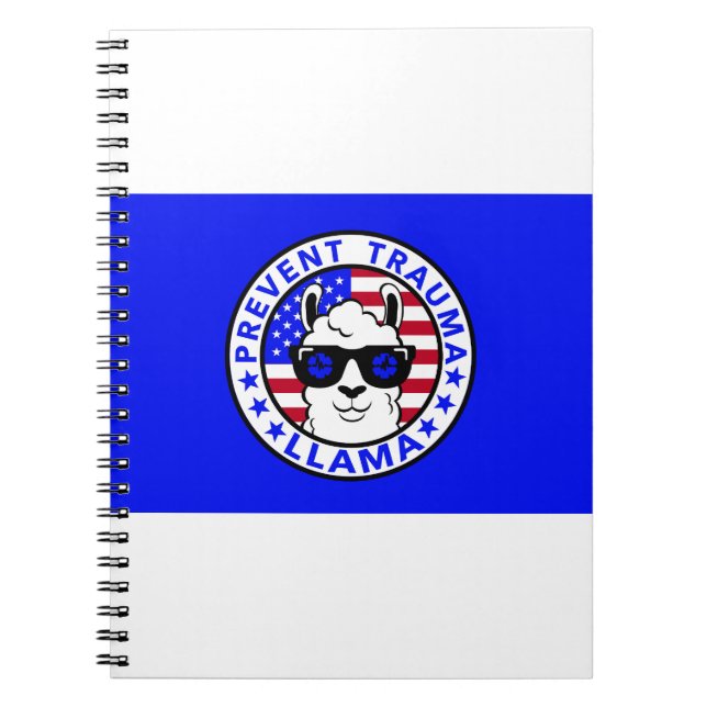 Patriotic Prevent Trauma Llama Notebook (Front)