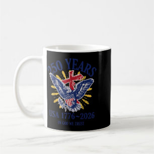 Patriotic Pride Eagle Cross 1776-2026 Usa Coffee Mug