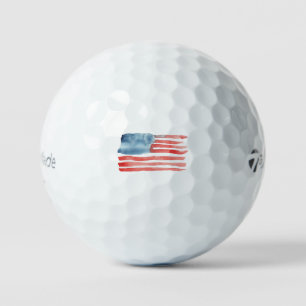 Patriotic Pride Watercolor American Flag Timeless Golf Balls