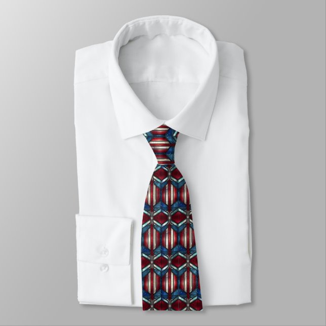 Patriotic Prism Mosaic Tie (Tied)