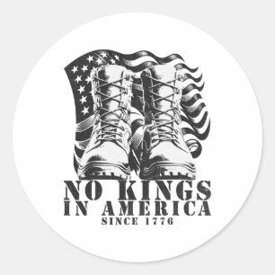 Patriotic Pro-democracy Protest June 14 No Kings I Classic Round Sticker