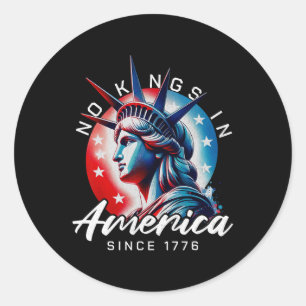 Patriotic Pro-democracy Protest June 14 No Kings I Classic Round Sticker