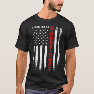 Patriotic Promoted To Daddy Est 2027 First Time T-Shirt