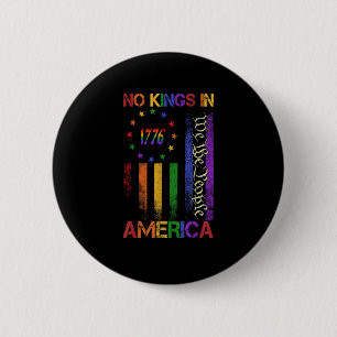 Patriotic Protest No Kings In America 6 Cm Round Badge