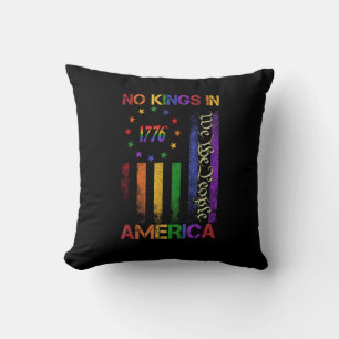 Patriotic Protest No Kings In America Cushion