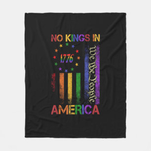 Patriotic Protest No Kings In America Fleece Blanket