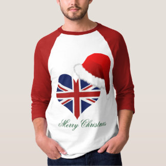 Patriotic Proud Flag Heart Santa Christmas Holiday T-Shirt