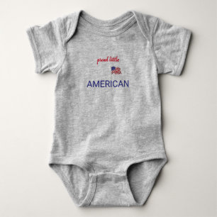 Patriotic Proud Little American Baby Bodysuit