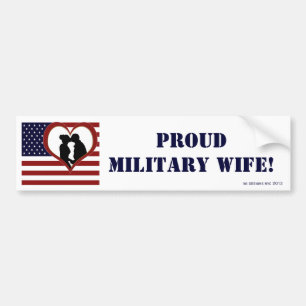 Patriotic Proud Military Wife Bumper Sticker