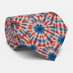 Patriotic Psychedelic Tie-Dye Pattern Tie