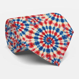 Patriotic Psychedelic Tie-Dye Pattern Tie
