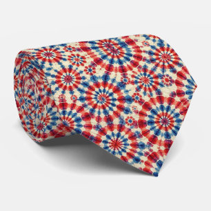 Patriotic Psychedelic Tie-Dye Pattern Tie