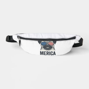 Patriotic Pug Merica Vintage Engraving Shirt Desig Bum Bags