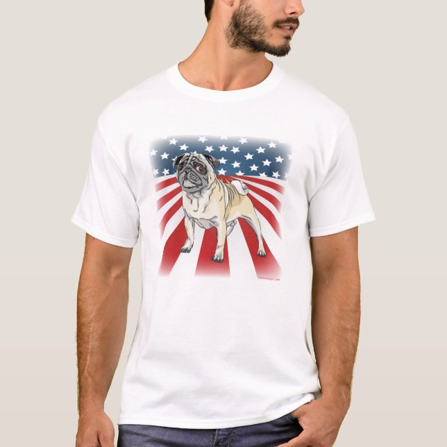 Patriotic Pug T-Shirt (Front)