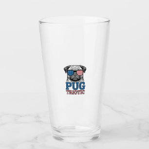 Patriotic Pug Vintage Engraving Shirt Design_1 Glass