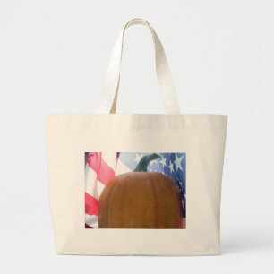 Patriotic Pumpkin Large Tote Bag
