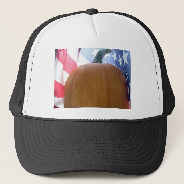 Patriotic Pumpkin Trucker Hat (Front)