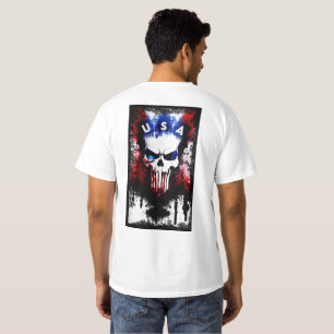 Patriotic Punisher (USA) White Men's T-Shirt