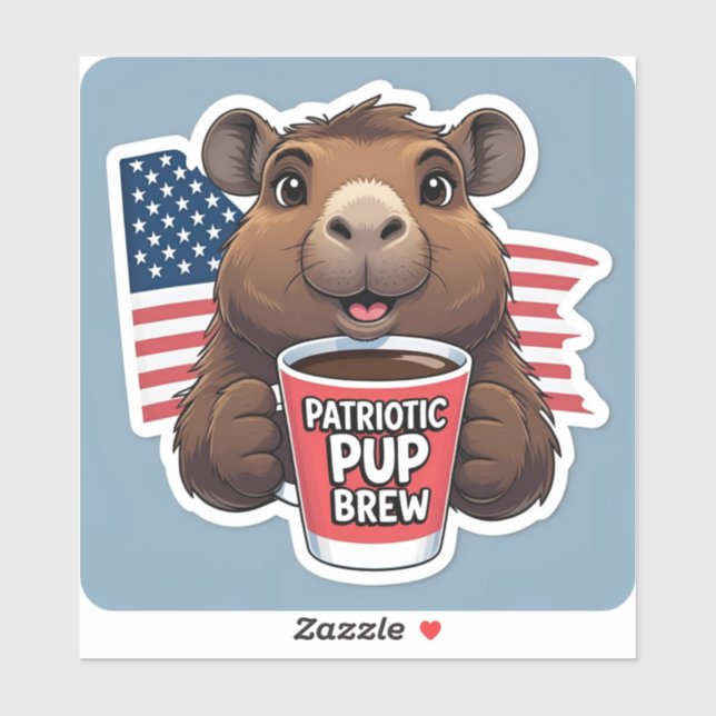  'Patriotic Pup Brew' Decals for Businesses (Sheet)