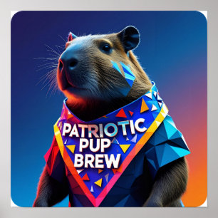 Patriotic Pup Brew' Futuristic Wall Decor