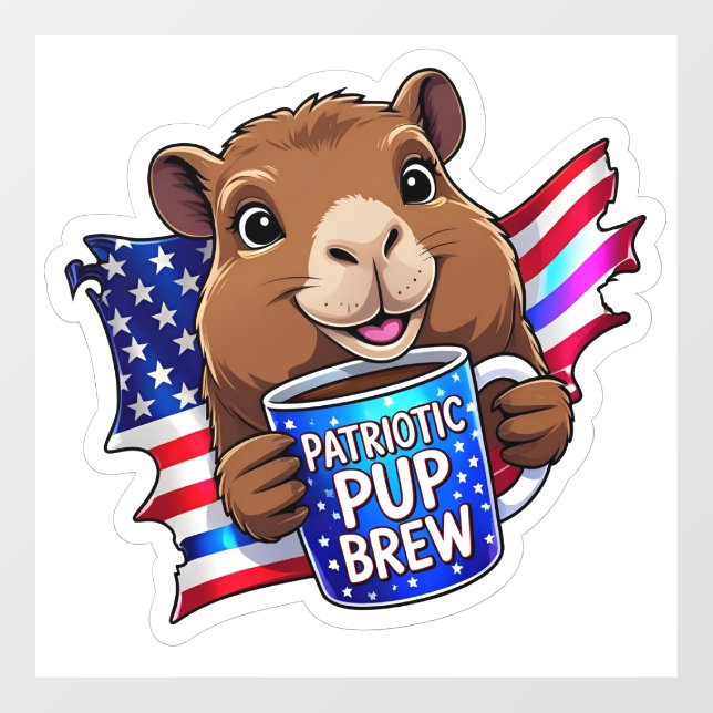 Patriotic Pup Brew' Holographic GOP Decal (Sheet)