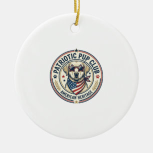 Patriotic Pup Club Patriotic Patriotic Pet Breed V Ceramic Ornament