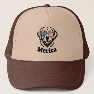 "Patriotic Pup in Shades – 4th of July Dog Pride!" Trucker Hat