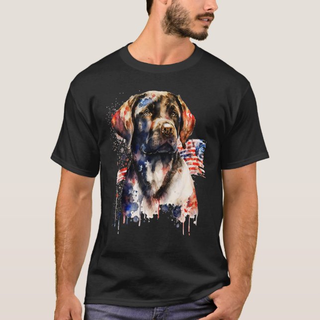 Patriotic Puppy 4th of July USA Independence Day 1 T-Shirt (Front)