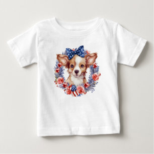 Patriotic Puppy 4th of July USA Independence Day Baby T-Shirt
