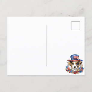 Patriotic Puppy 4th of July USA Independence Day Postcard