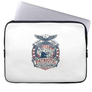 Patriotic Puzzle Lover Vector Graphic Tee Laptop Sleeve