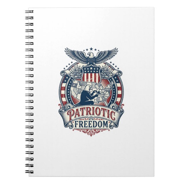 Patriotic Puzzle Lover Vector Graphic Tee Notebook (Front)