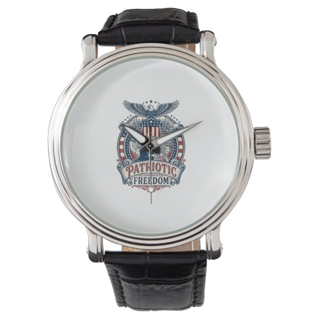 Patriotic Puzzle Lover Vector Graphic Tee Watch (Front)