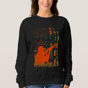 Patriotic Quail Hunting Dad Kansas Upland Bird Hun Sweatshirt