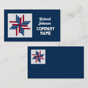 patriotic quilt block pattern Stars and Stripes Business Card
