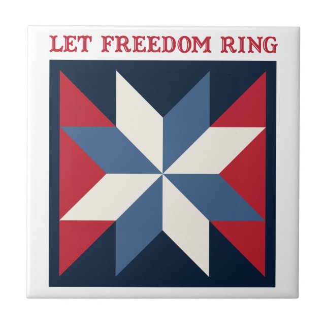Patriotic Quilt Square Ceramic Tile (Front)