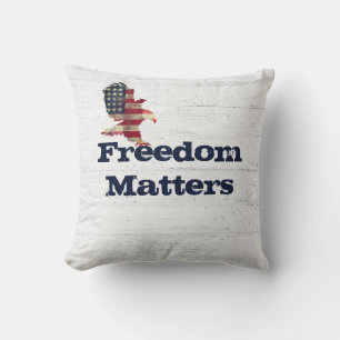 Patriotic Quote with Flag Eagle Cushion