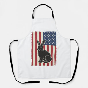 Patriotic Rabbit American Flag Vintage Engraving S Apron
